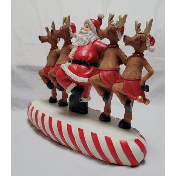 2008 Collections Etc Santa and Reindeer Dancing Musical Tabletop Decorat… - Picture 3 of 16
